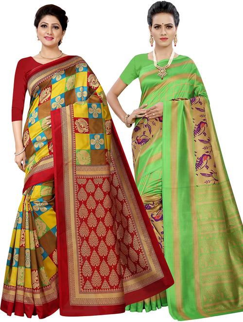 pack of 2 printed saree - 21301668 - Very Small Image - 1