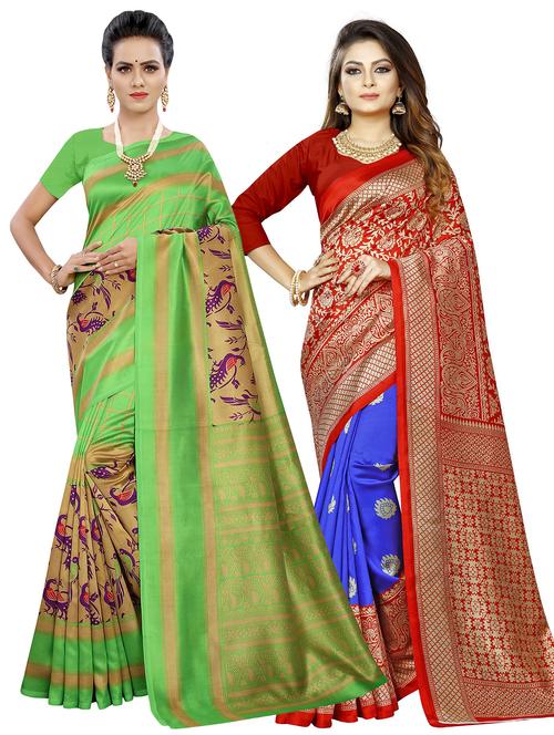 pack of 2 printed saree - 21301742 - Very Small Image - 1