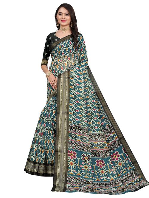women printed saree with blouse - 21301745 - Very Small Image - 1