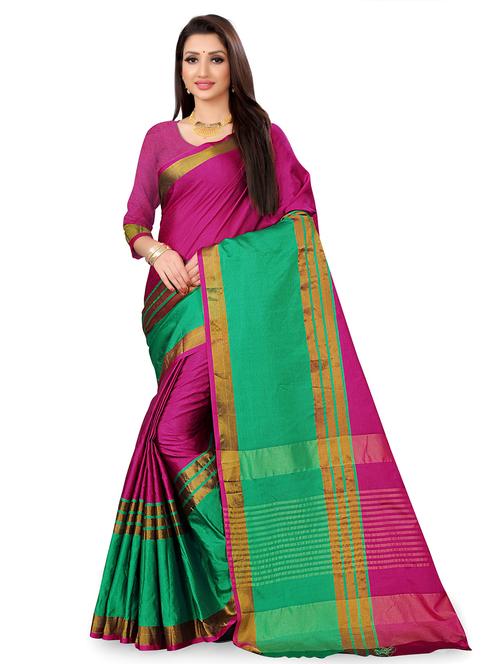 pink printed saree with blouse - 21302131 - Very Small Image - 1