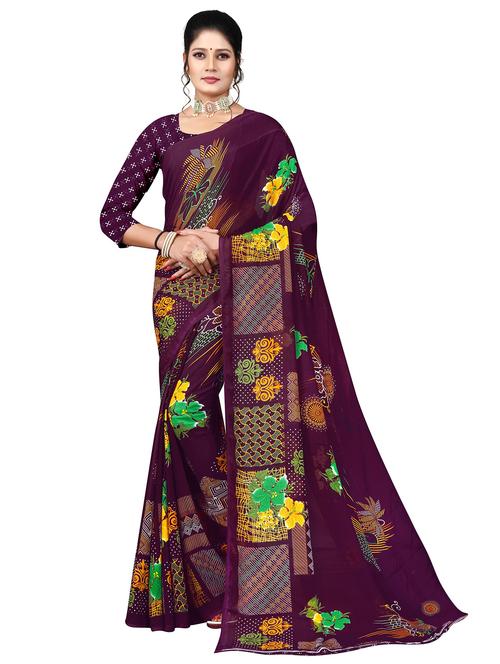 women floral printed saree - 21302191 - Very Small Image - 1