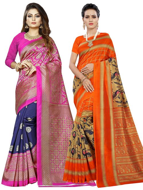pack of 2 printed saree - 21302230 - Very Small Image - 1