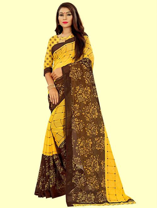 women printed saree with blouse - 21302255 - Very Small Image - 1
