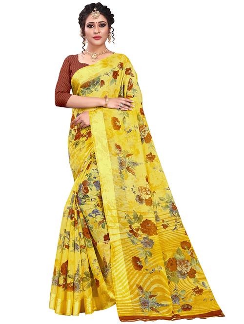 women floral printed saree with blouse - 21302371 - Very Small Image - 1