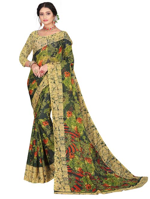 women printed saree - 21302550 - Very Small Image - 1
