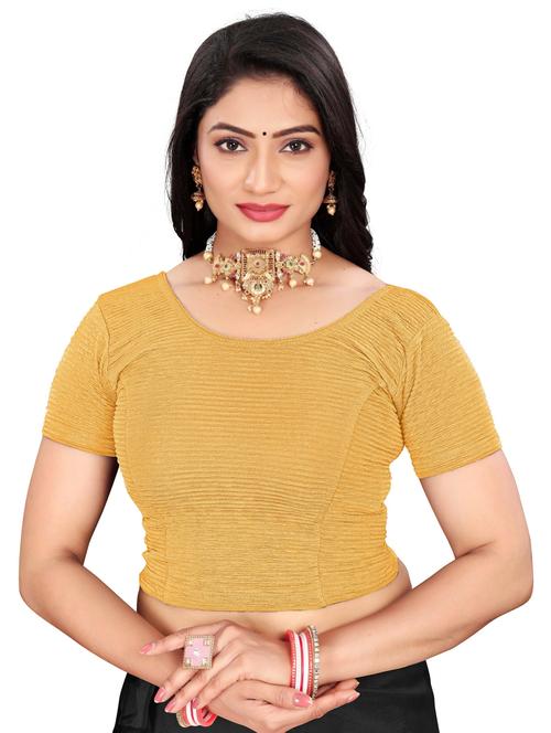 yellow lycra blend regular blouse - 21302737 - Very Small Image - 1