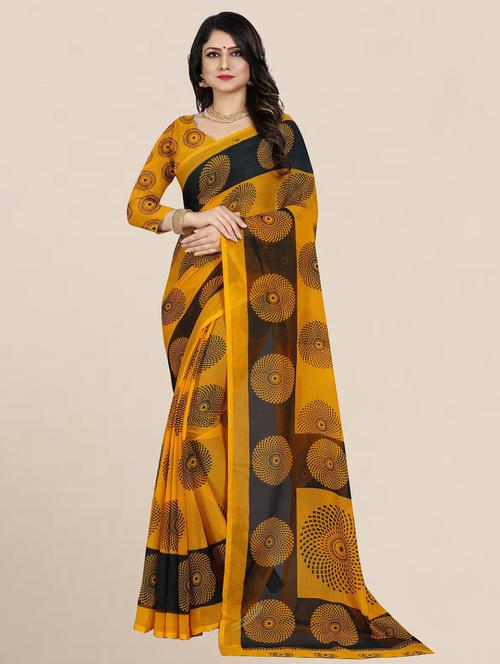 women yellow printed saree - 21303311 - Very Small Image - 1