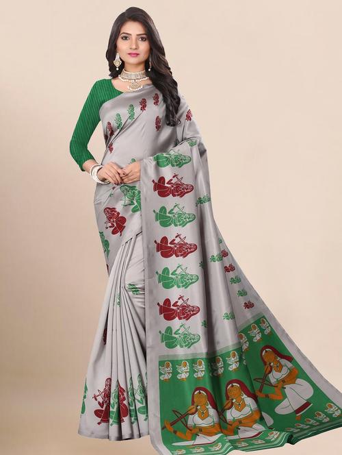 women printed saree with blouse - 21303323 - Very Small Image - 1