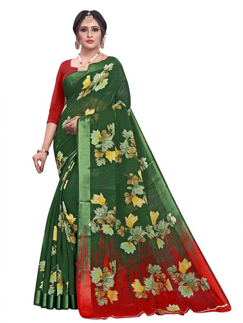 women printed saree with blouse - 21303324 - Very Small Image - 1