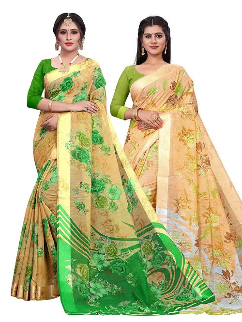 pack of 2 printed saree - 21303525 - Very Small Image - 1