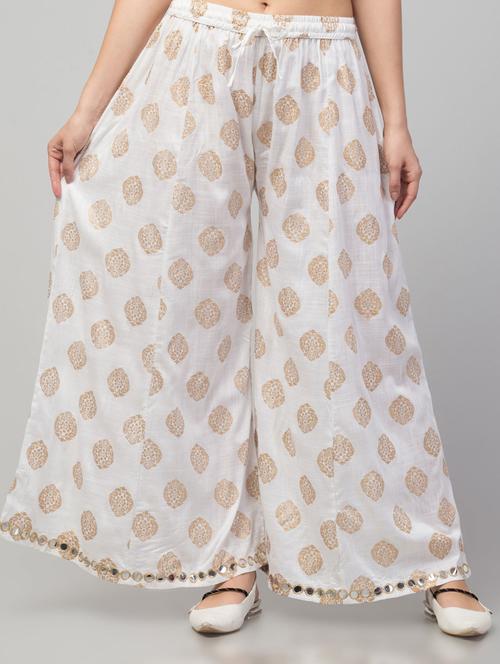 women printed mid rise flared palazzo - 21304560 - Very Small Image - 1