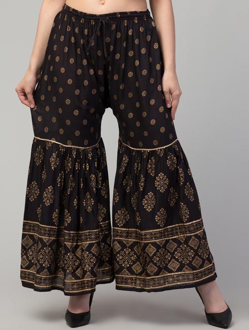 black viscose printed sharara - 21304596 - Very Small Image - 1