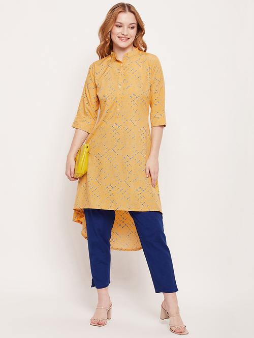 women three quarter sleeve high-low kurta - 21306059 - Very Small Image - 1