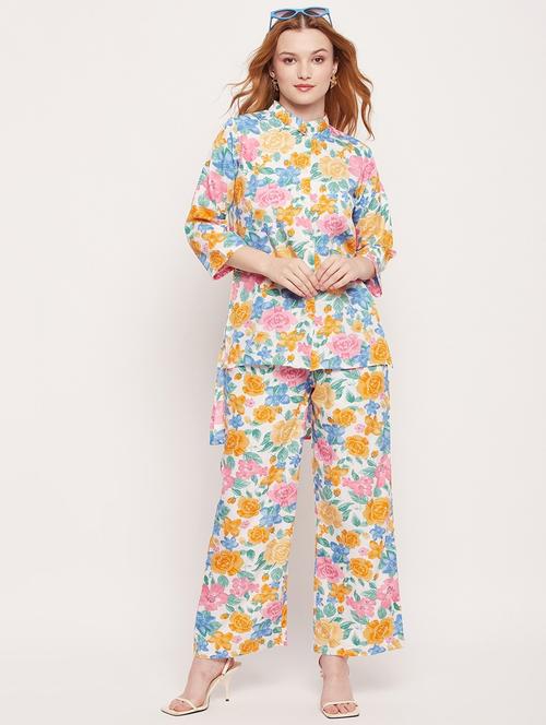 multicolored crepe shirt and trouser co-ord set - 21306131 - Very Small Image - 1