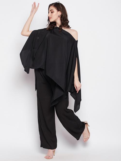 black crepe top and trouser co-ord set - 21306147 - Very Small Image - 1