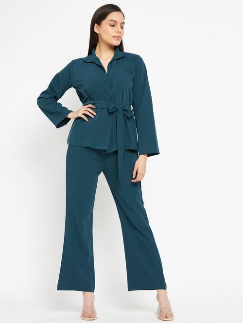 teal crepe top and trouser co-ord set - 21306157 - Very Small Image - 1