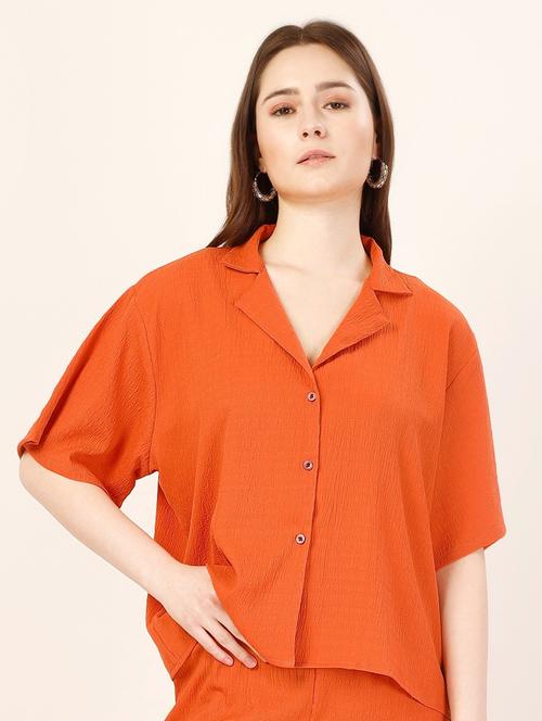 orange polyester regular shirt - 21306175 - Very Small Image - 1