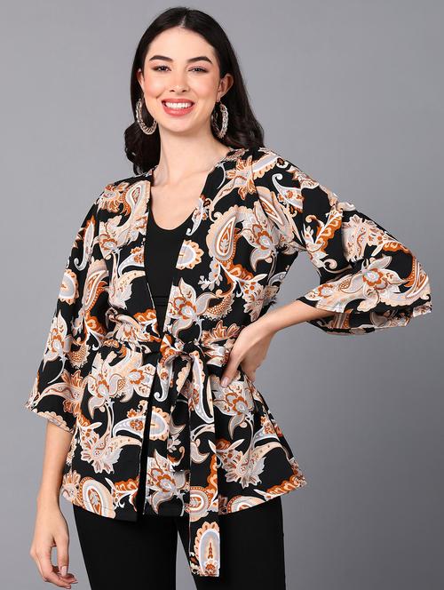 multi colored cotton blend shrug - 21306208 - Very Small Image - 1
