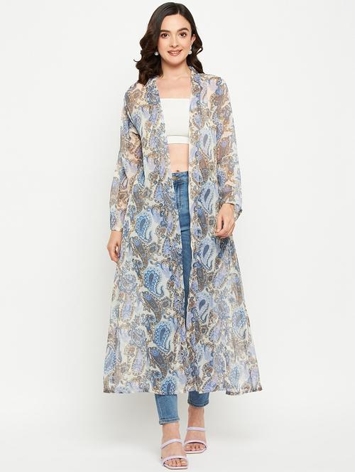blue cotton blend shrug - 21306230 - Very Small Image - 1