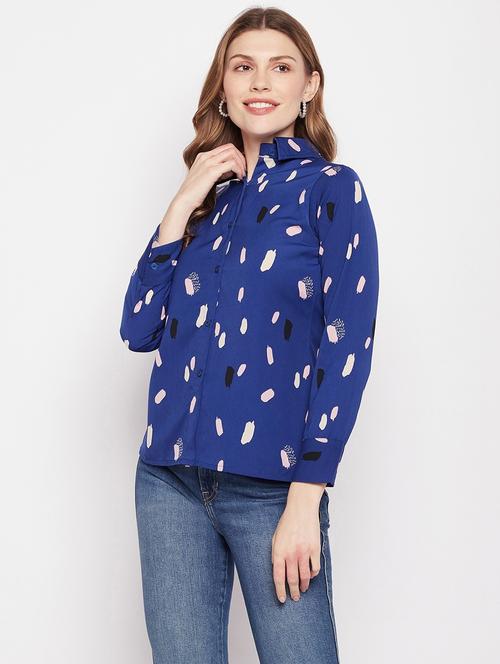 blue chiffon shirt top - 21306286 - Very Small Image - 1