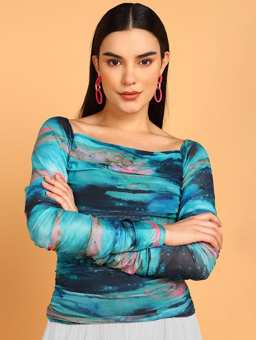 multi colored crepe regular top - 21306320 - Very Small Image - 1