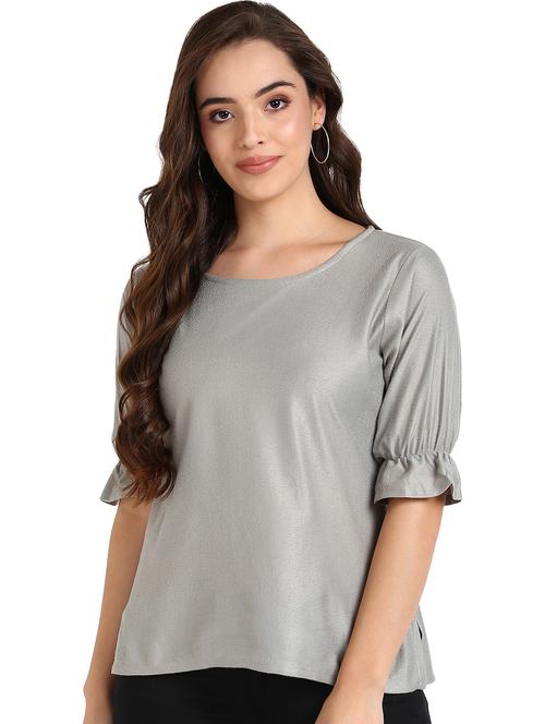 grey crepe regular top - 21306344 - Very Small Image - 1