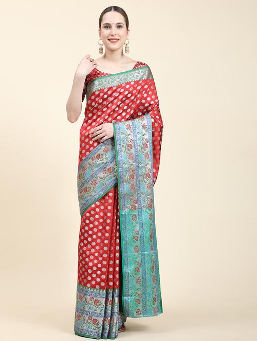 women self design jacquard kanjivaram saree with blouse - 21306517 - Very Small Image - 1