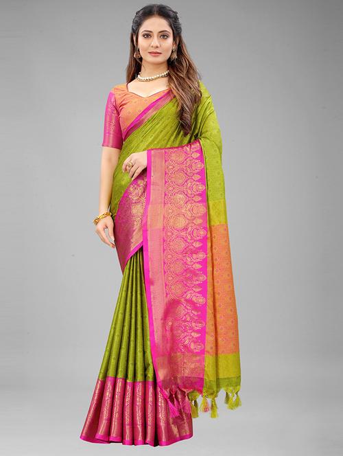 women self design kanjivaram saree with blouse - 21306695 - Very Small Image - 1