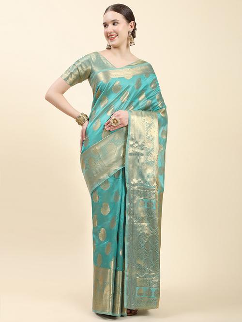 women light blue ready to wear saree with blouse - 21306719 - Very Small Image - 1