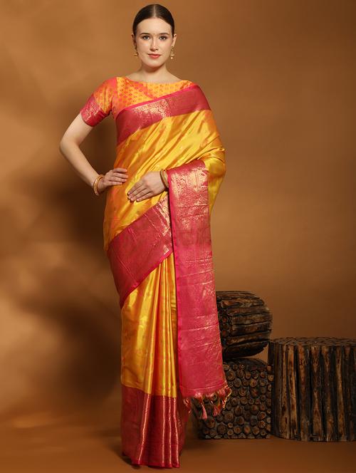 women self design kanjivaram saree with blouse - 21306730 - Very Small Image - 1