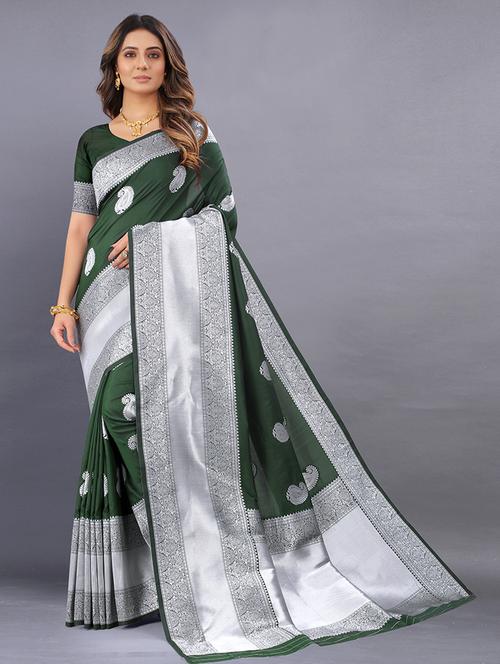 women self design banarasi saree with blouse - 21306776 - Very Small Image - 1