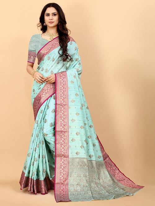 women self design kanjivaram saree with blouse - 21306792 - Very Small Image - 1
