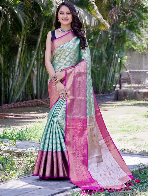 women jaquard work kanjivaram saree - 21306809 - Very Small Image - 1