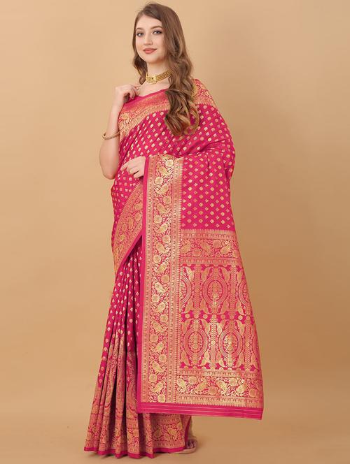women jaquard work kanjivaram saree with blouse - 21306820 - Very Small Image - 1