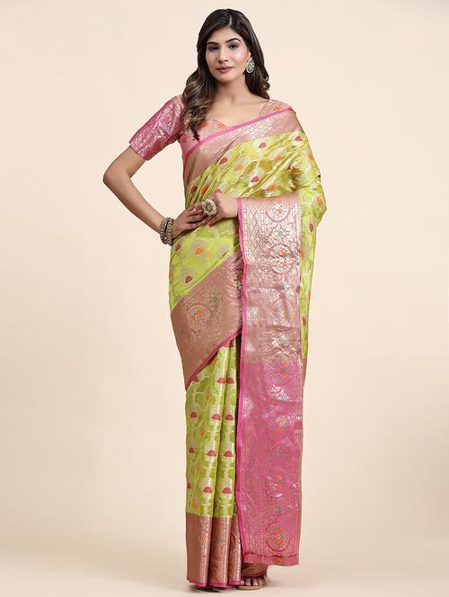 women self design banarasi saree with blouse - 21306845 - Very Small Image - 1