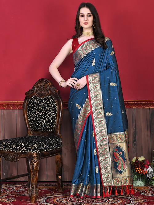 women jaquard work kanjivaram saree with blouse - 21306877 - Very Small Image - 1