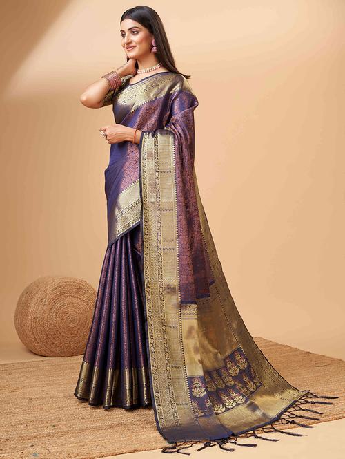 women self design banarasi saree with blouse - 21307585 - Very Small Image - 1
