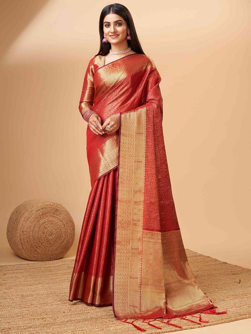 women self design banarasi saree with blouse - 21307588 - Very Small Image - 1