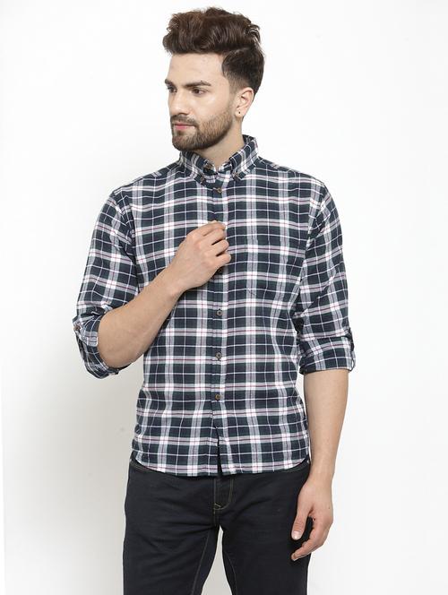 men long sleeved checkered casual shirt - 21308095 - Very Small Image - 1