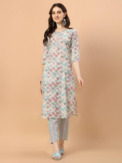 multicolored printed a-line kurta - 21308678 - Very Small Image - 1