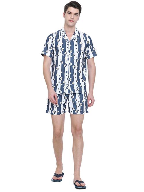 men printed shirt & shorts co-ord set - 21308701 - Very Small Image - 1