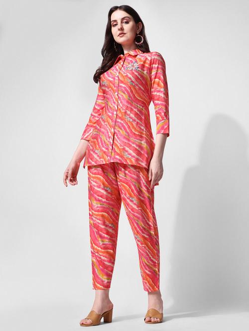 women printed shirt and trouser co-ord set - 21309262 - Very Small Image - 1