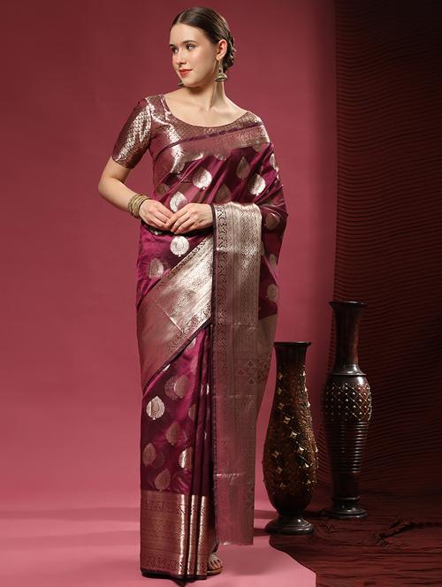 women jaquard work kanjivaram saree with blouse - 21309851 - Very Small Image - 1