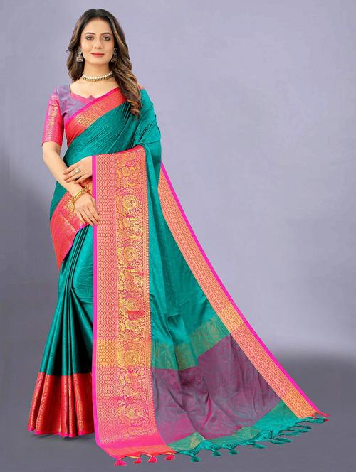 women green ready to wear saree - 21309861 - Very Small Image - 1