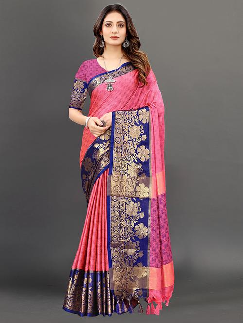 women pink ready to wear saree - 21309895 - Very Small Image - 1