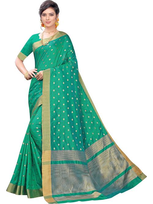women green ready to wear saree with blouse - 21309927 - Very Small Image - 1