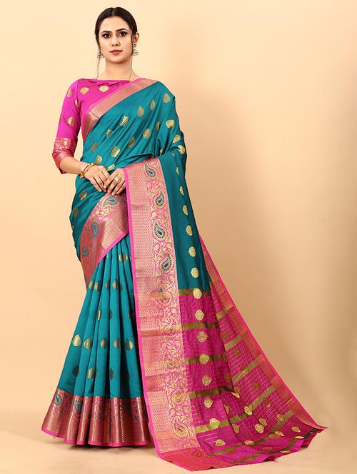 women self design banarasi saree with blouse - 21309974 - Very Small Image - 1