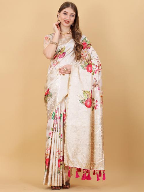 women off white ready to wear saree - 21309985 - Very Small Image - 1