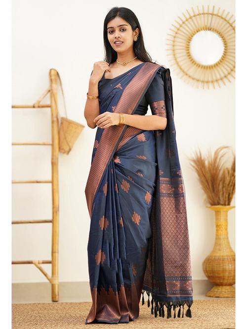 women jaquard work kanjivaram saree with blouse - 21310152 - Very Small Image - 1