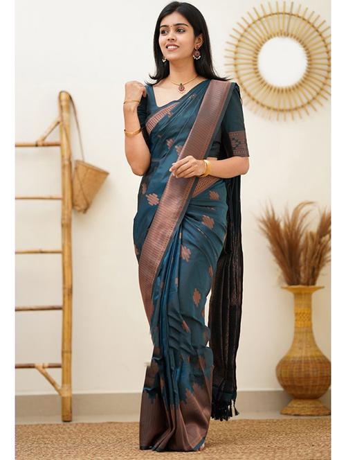 women jaquard work kanjivaram saree with blouse - 21310153 - Very Small Image - 1
